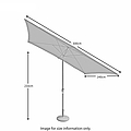  Rectangular Parasol with Grey aluminium Frame - Size Guide