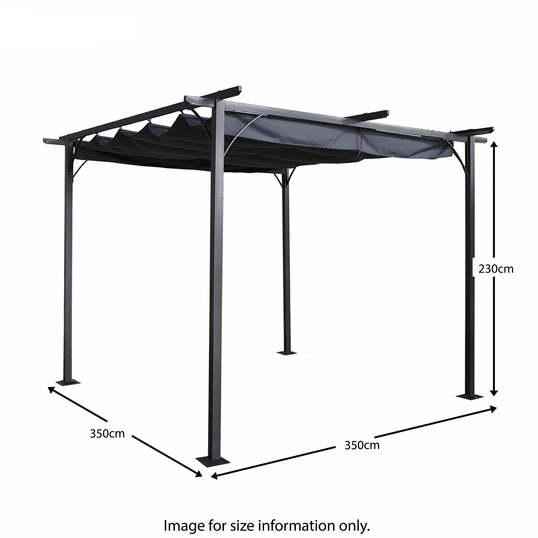 Prague 3.5m Pergola - Size Guide