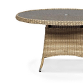 Wentworth 6 Seat 140cm Highback Rattan Garden Dining Set Rattan Weave