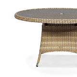 Wentworth 6 Seat 140cm Highback Rattan Garden Dining Set Rattan Weave