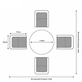 Wentworth 4 Seat 110cm Highback Rattan Garden Dining Set Dimensions & Size Guide