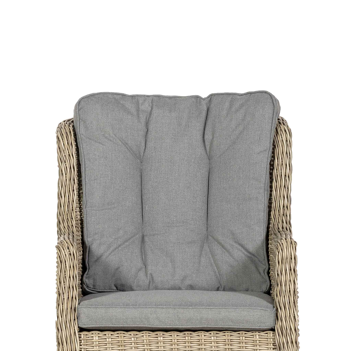 Wentworth 2 Seat Highback Rattan Garden Bistro Set close up of cushion
