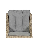 Wentworth 2 Seat Highback Rattan Garden Bistro Set close up of cushion