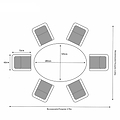 Wentworth 6 Seat 200cm Ellipse Deluxe Rattan Garden Dining Set Dimensions & Size Guide