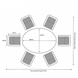 Wentworth 6 Seat 200cm Ellipse Deluxe Rattan Garden Dining Set Dimensions & Size Guide