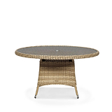 Wentworth 6 Seat 140cm Highback Rattan Garden Dining Set Table