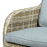 Wentworth 6 Seat 200cm Ellipse Deluxe Rattan Garden Dining Set close up of rattan 
