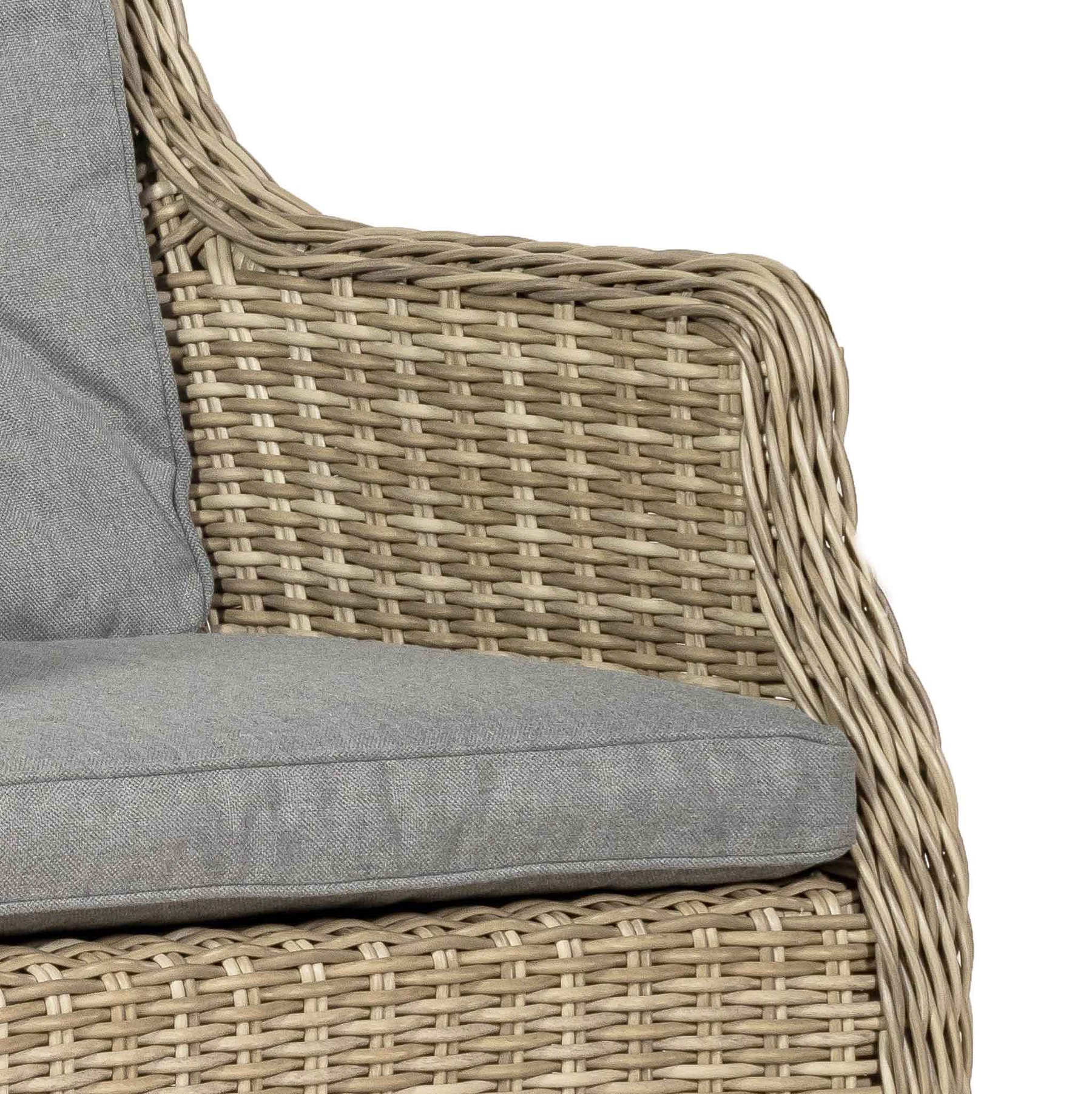 Wentworth 2 Seat Highback Rattan Garden Bistro Set close up of rattan