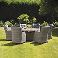 Wentworth 6 Seat 140cm Highback Rattan Outdoor Dining Set