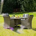 Wentworth 4 Seat 110cm Highback Rattan Garden Dining Set Lifestyle Setting