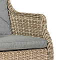 Wentworth 6 Seat 140cm Highback Rattan Garden Dining Set close up of cushions