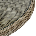 Wentworth 2 Seat Deluxe Rattan Garden Bistro Set close up of glass top