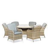 Wentworth 6 Seat 140cm Deluxe Rattan Garden Dining Set from Roseland Home Furniture