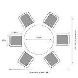 Wentworth 140cm 6 Seater Rattan Round Garden Dining Set Dimensions & Size Guide