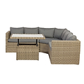 Wentworth Rattan Garden Lounge Dining Set with Corner Sofa & Adjustable Coffee Table