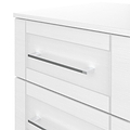 Bellamy White 5 Drawer Storage Chest chrome handle close up