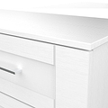 Bellamy White 5 Drawer Storage Chest wood grain close up