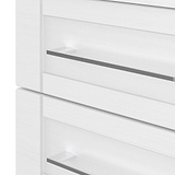 Bellamy White 2 door 2 drawer double wardrobe chrome handle close up
