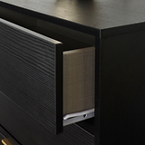 Hudson Hudson 1 Drawer with open shelf side table with gold legs drawer close up