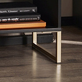 Hudson Black 2 open shelf cabinet table with gold legs
