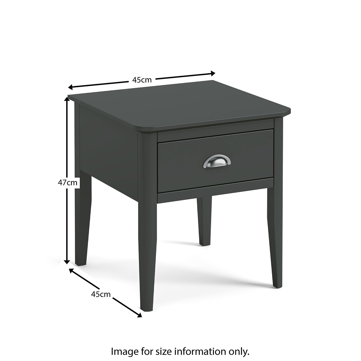 Dumbarton Charcoal Lamp Table - Size Guide