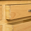 Dovetail joints on a London Oak Large Smart TV Stand.