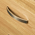 Metal handles on a London Oak Large Smart TV Stand.