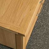 Wood grain on a London Oak Large Smart TV Stand.