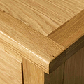 Close up of the natural oak on a London Oak Large Smart TV Stand.
