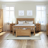 Zelah Oak Blanket Box Ottoman - Lifestyle
