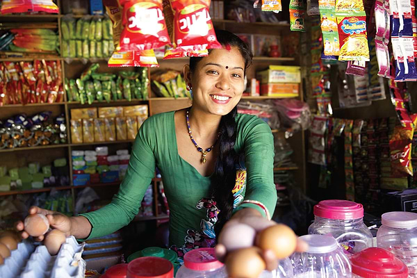 Woman in her store