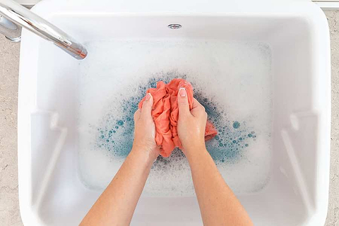 Washing delicates in sink