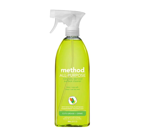 Bottle of Method all-purpose cleaner with lime and sea salt scent.