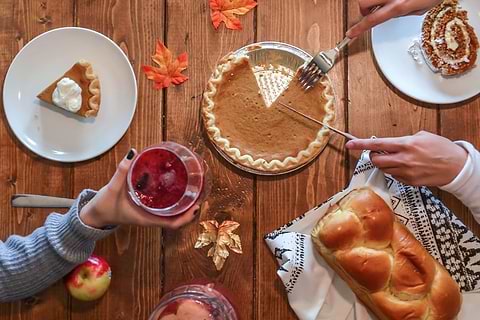 Thanksgiving dinner table