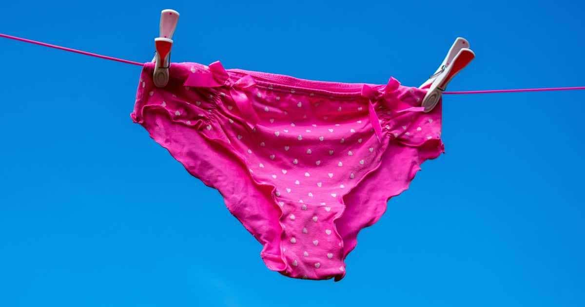 Women's underwear hanging.