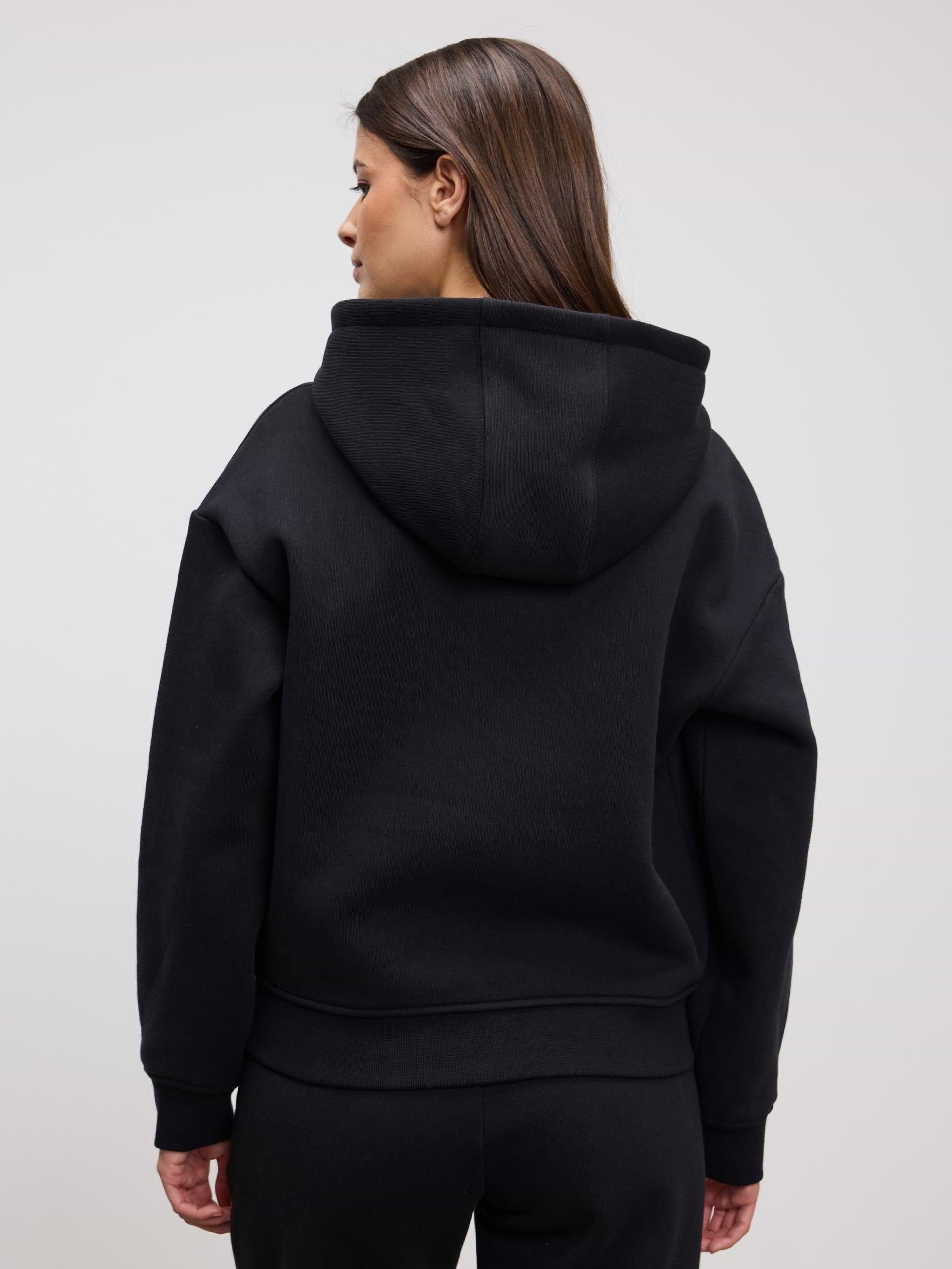 Womens Relaxed Zip Hoodie in Black