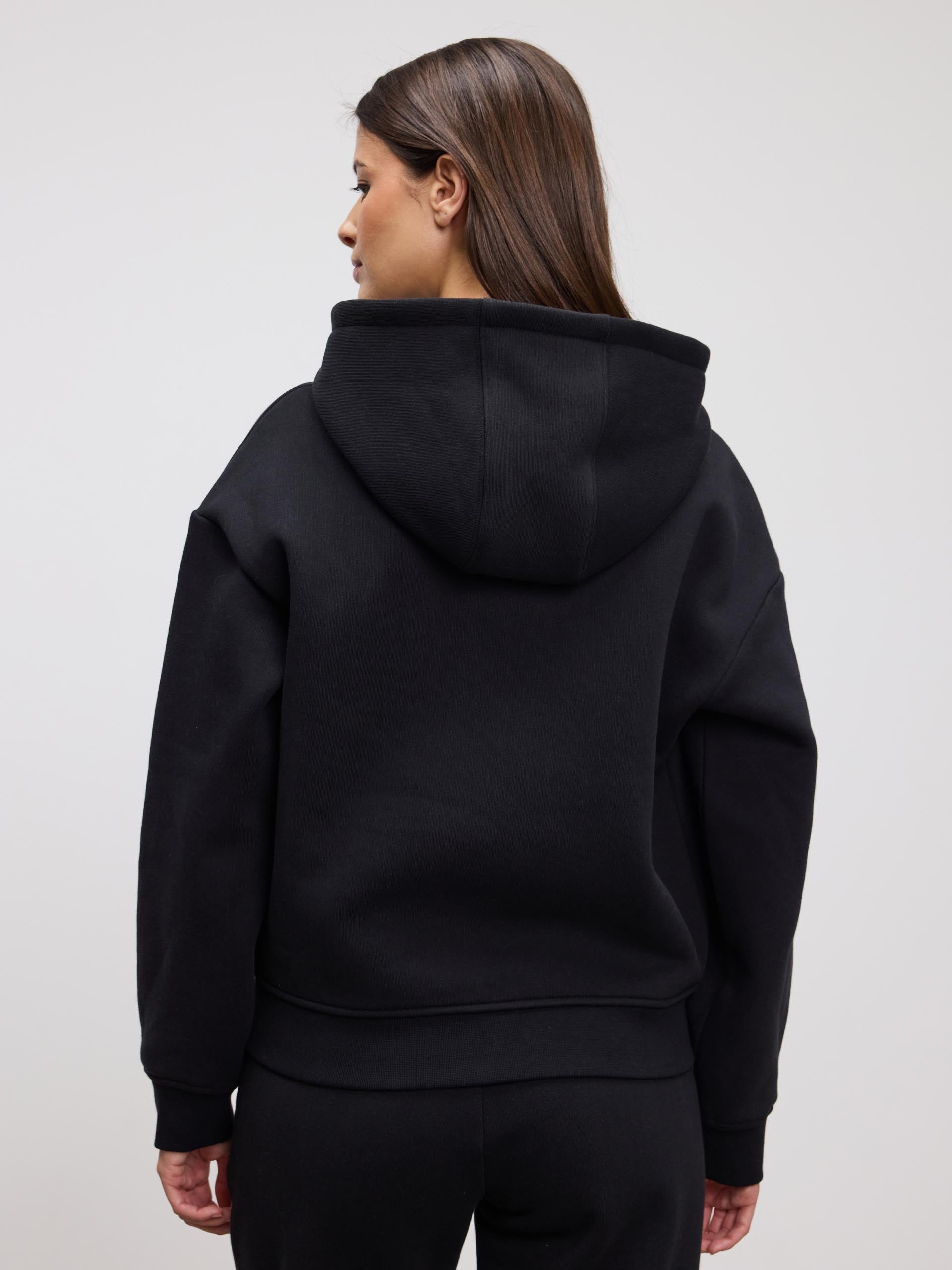 Womens Relaxed Zip Hoodie in Black