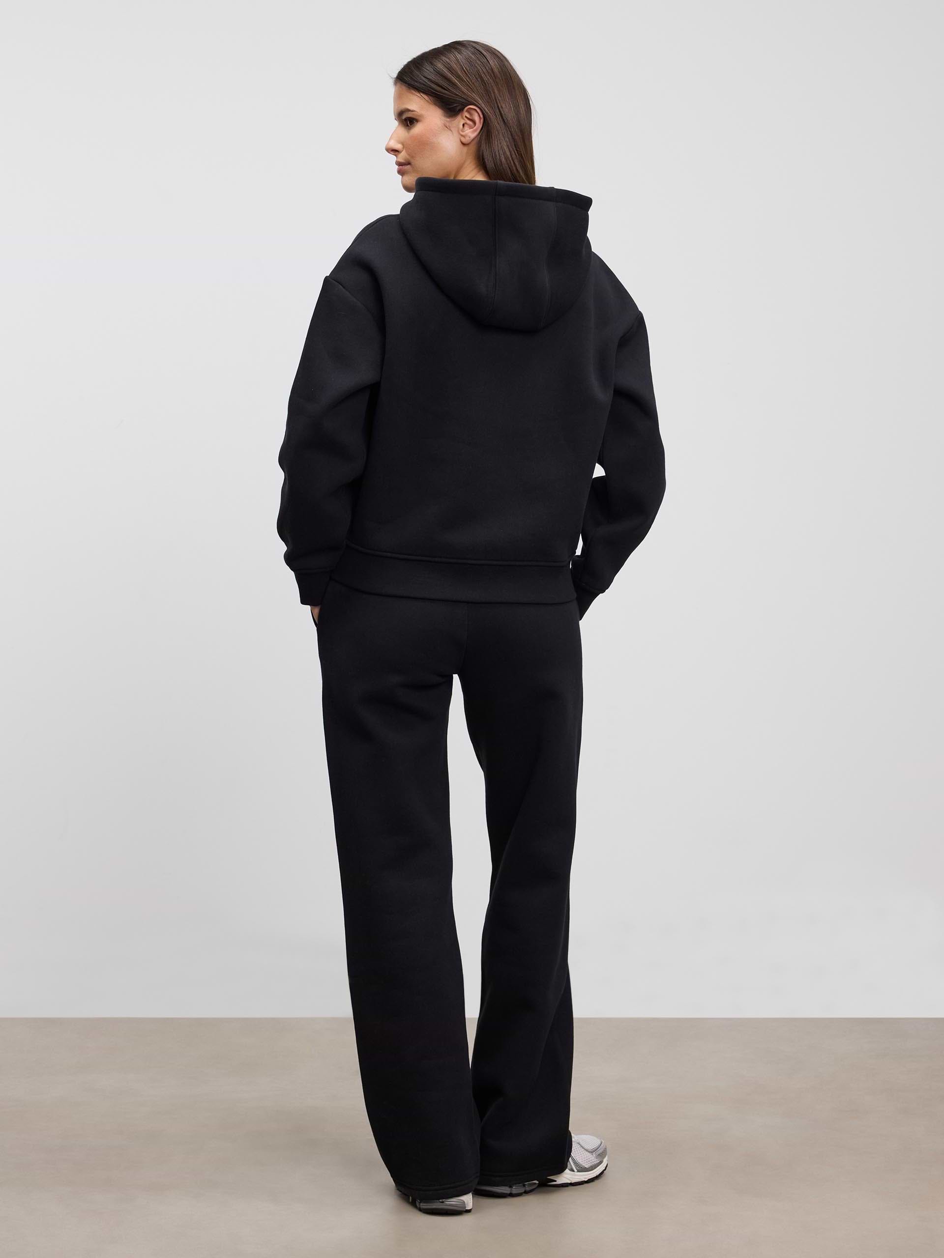 Womens Relaxed Zip Hoodie in Black