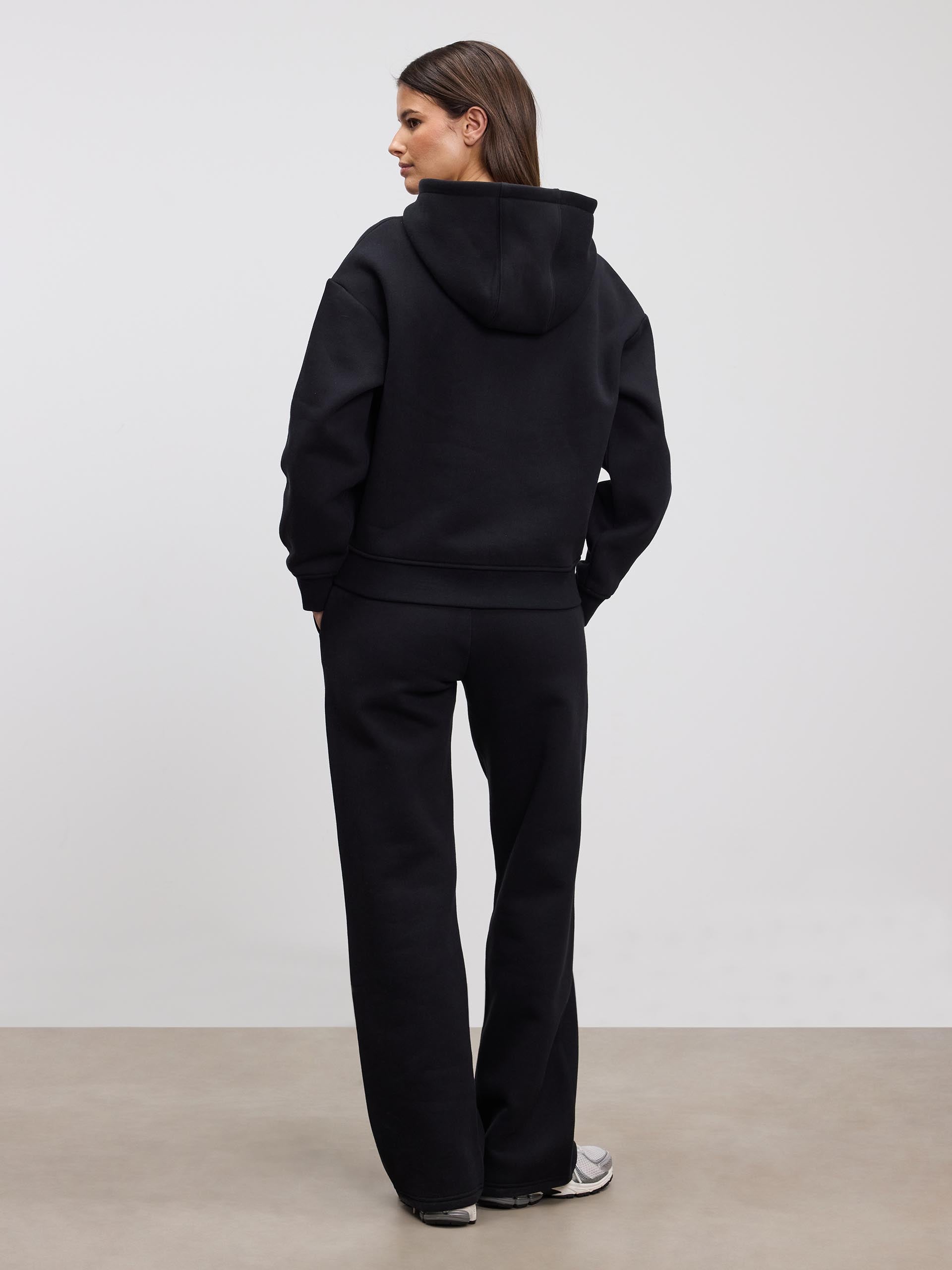 Womens Relaxed Zip Hoodie in Black