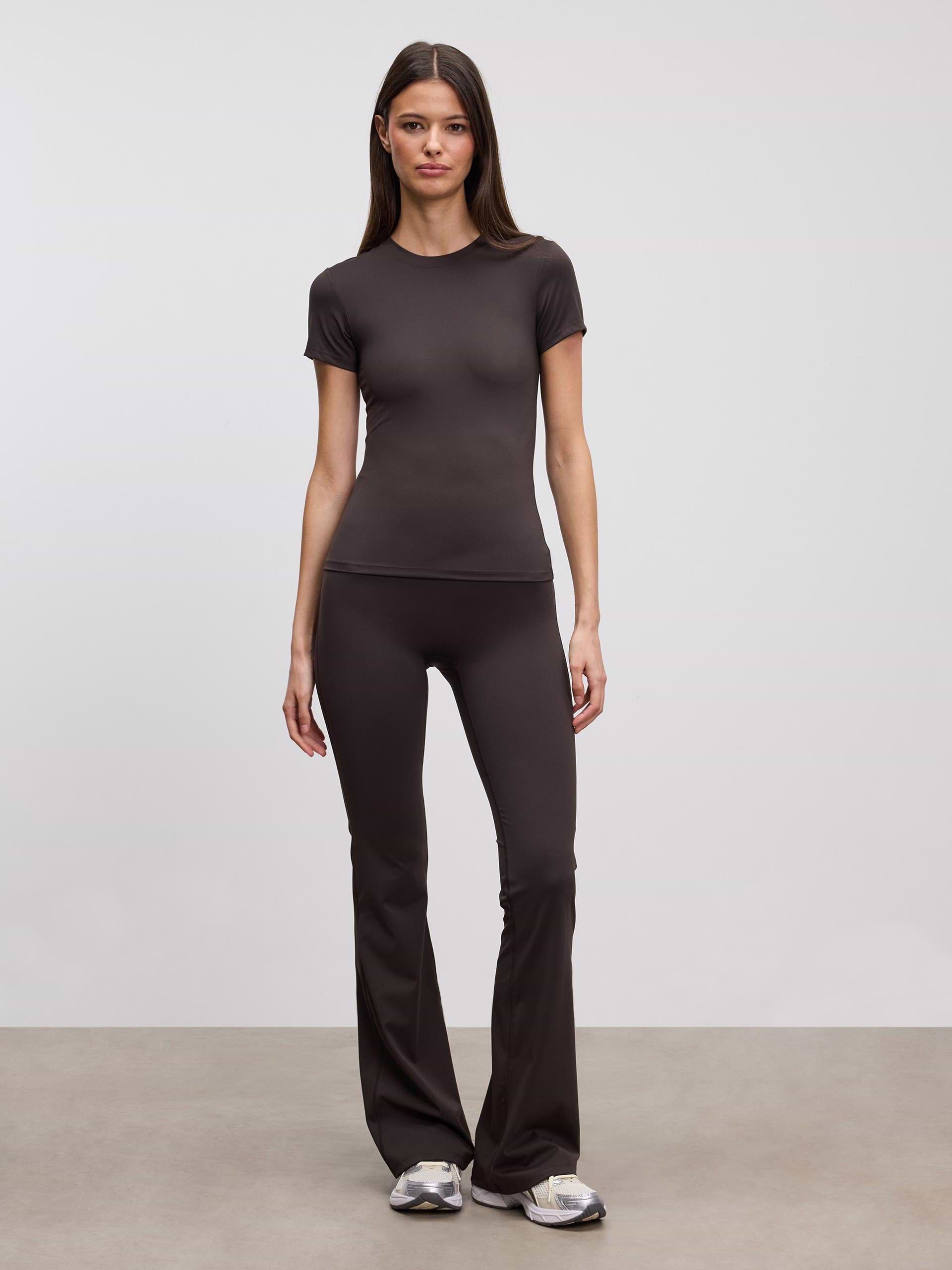 Womens Active Flared Legging in Brown