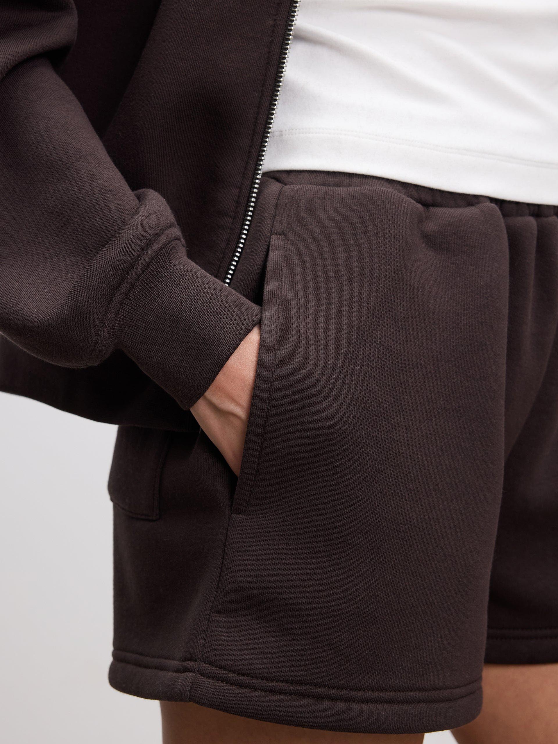 Womens Neoprene Funnel Neck Jacket in Brown