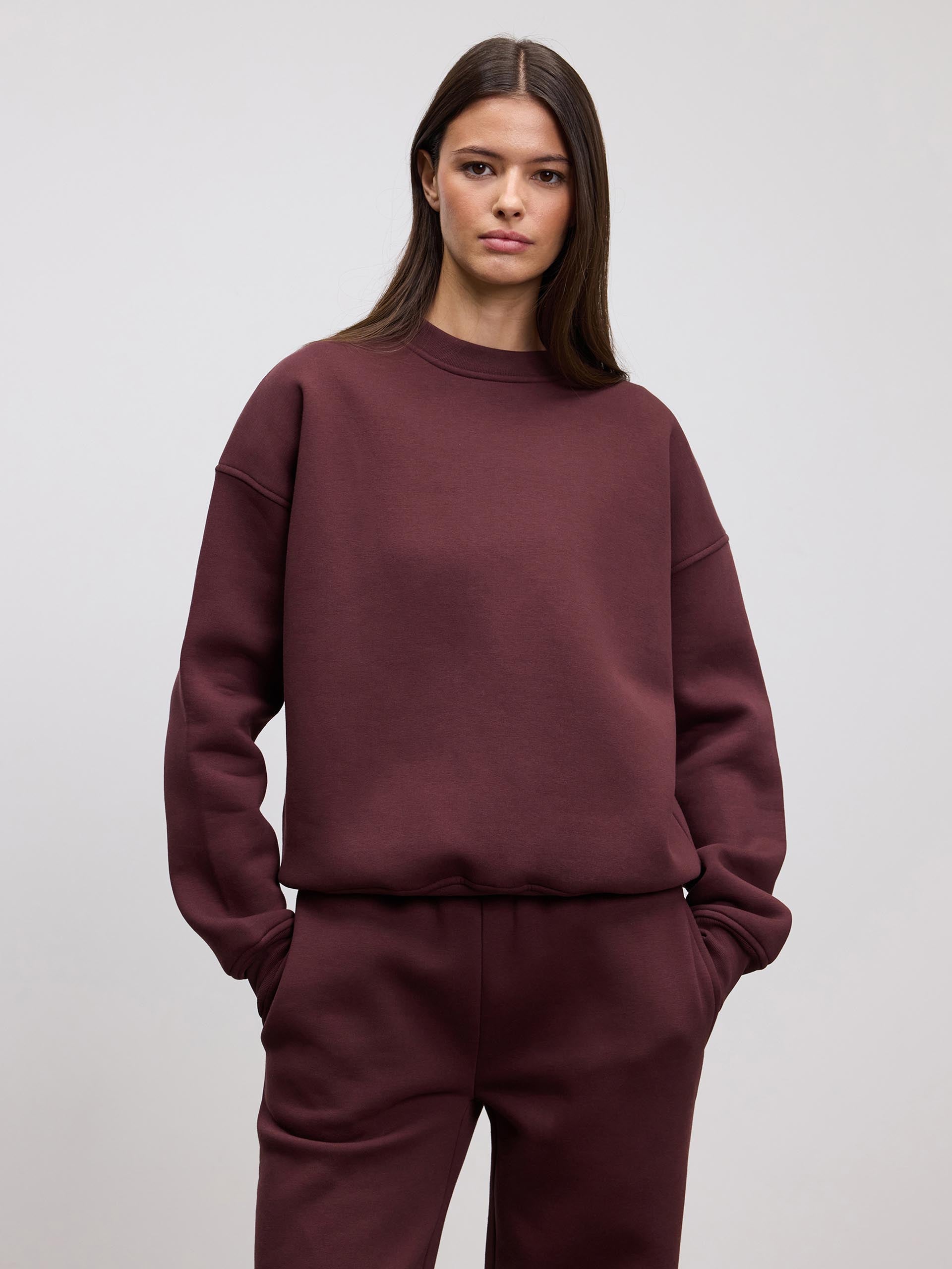 Womens Neoprene Sweatshirt in Burgundy
