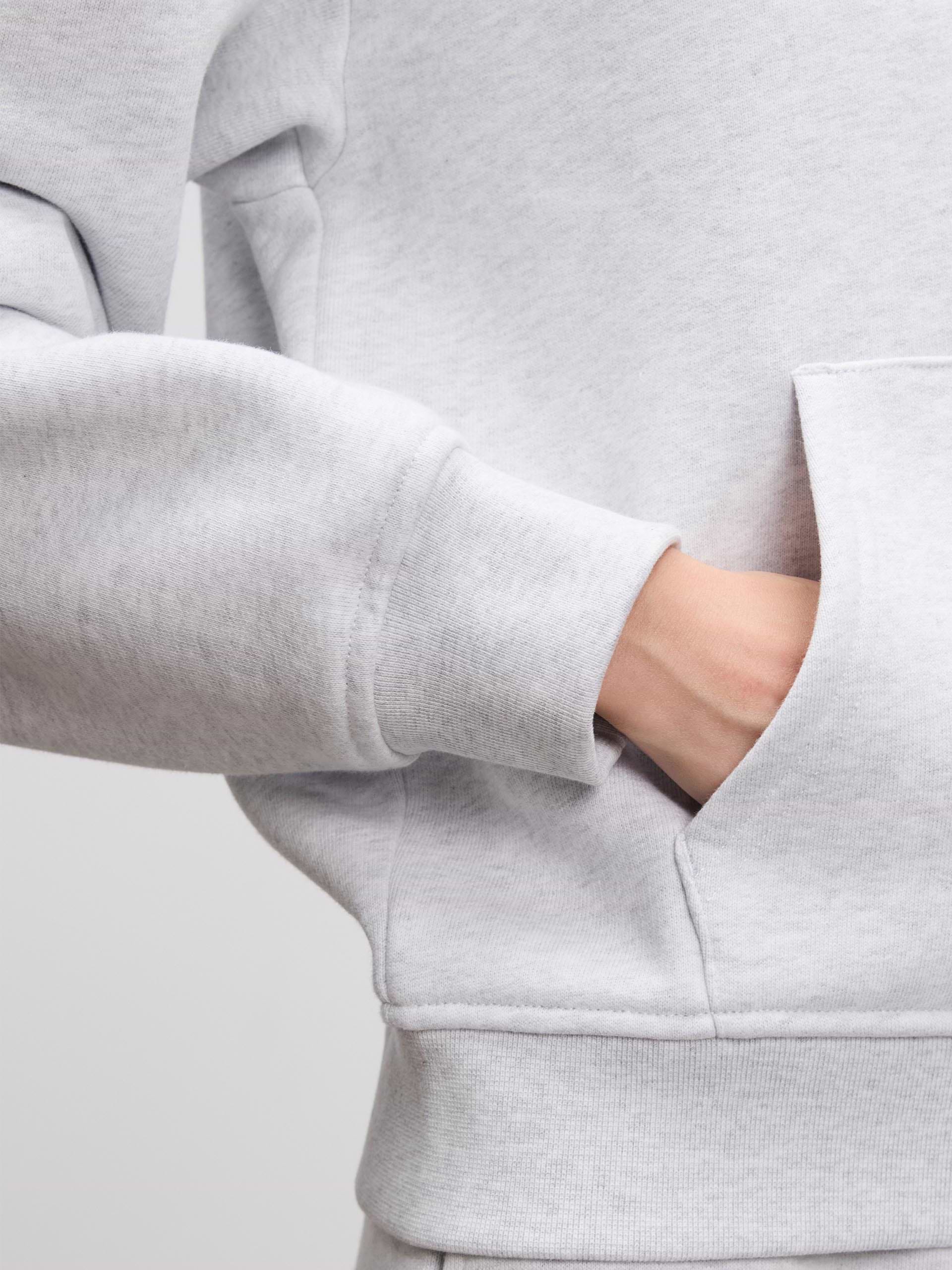 Womens Relaxed Zip Hoodie in Marl Grey