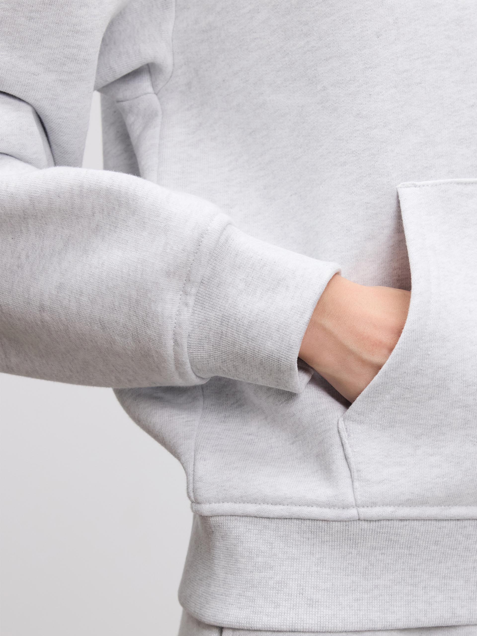 Womens Relaxed Zip Hoodie in Marl Grey