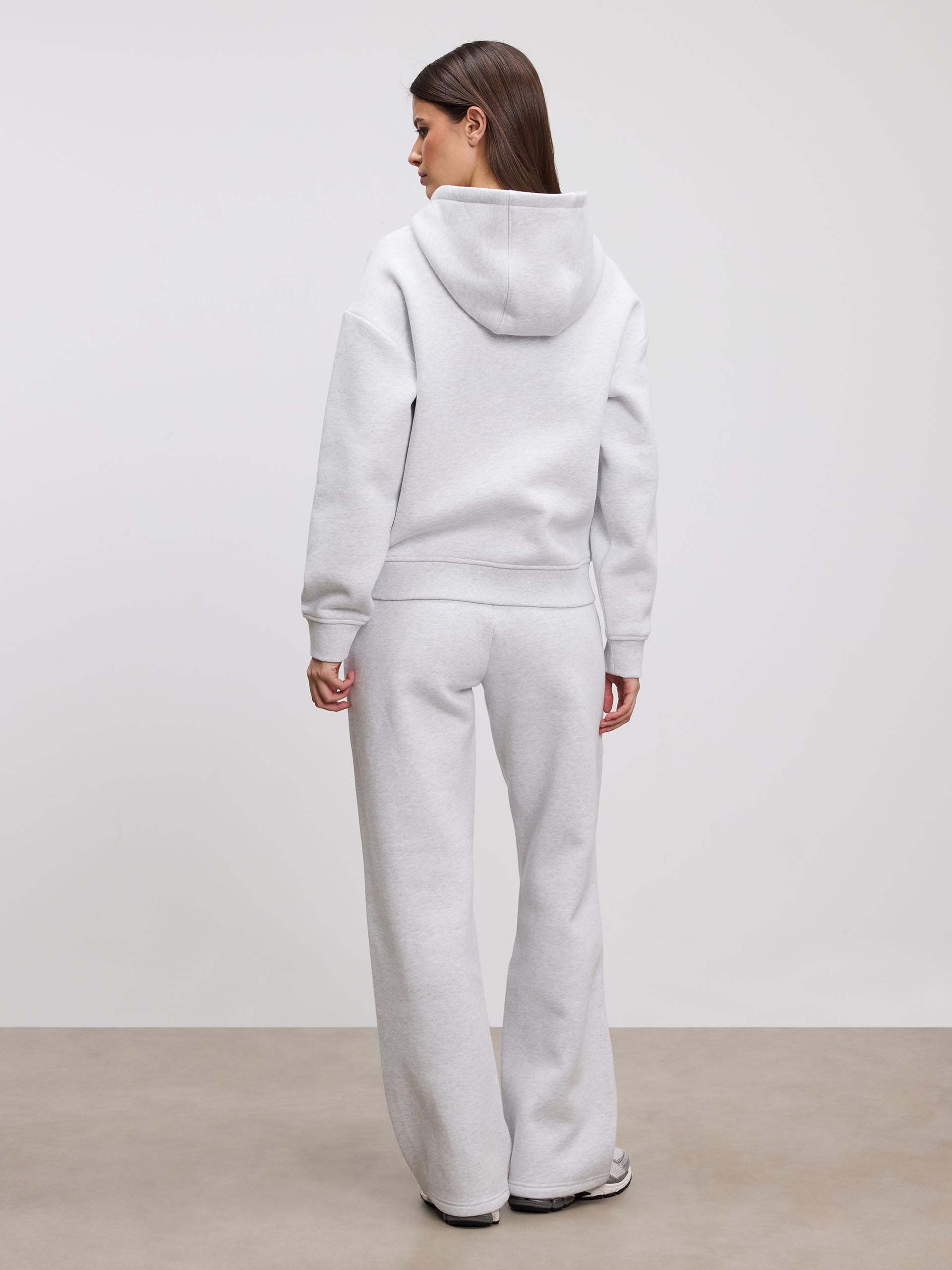 Womens Relaxed Zip Hoodie in Marl Grey