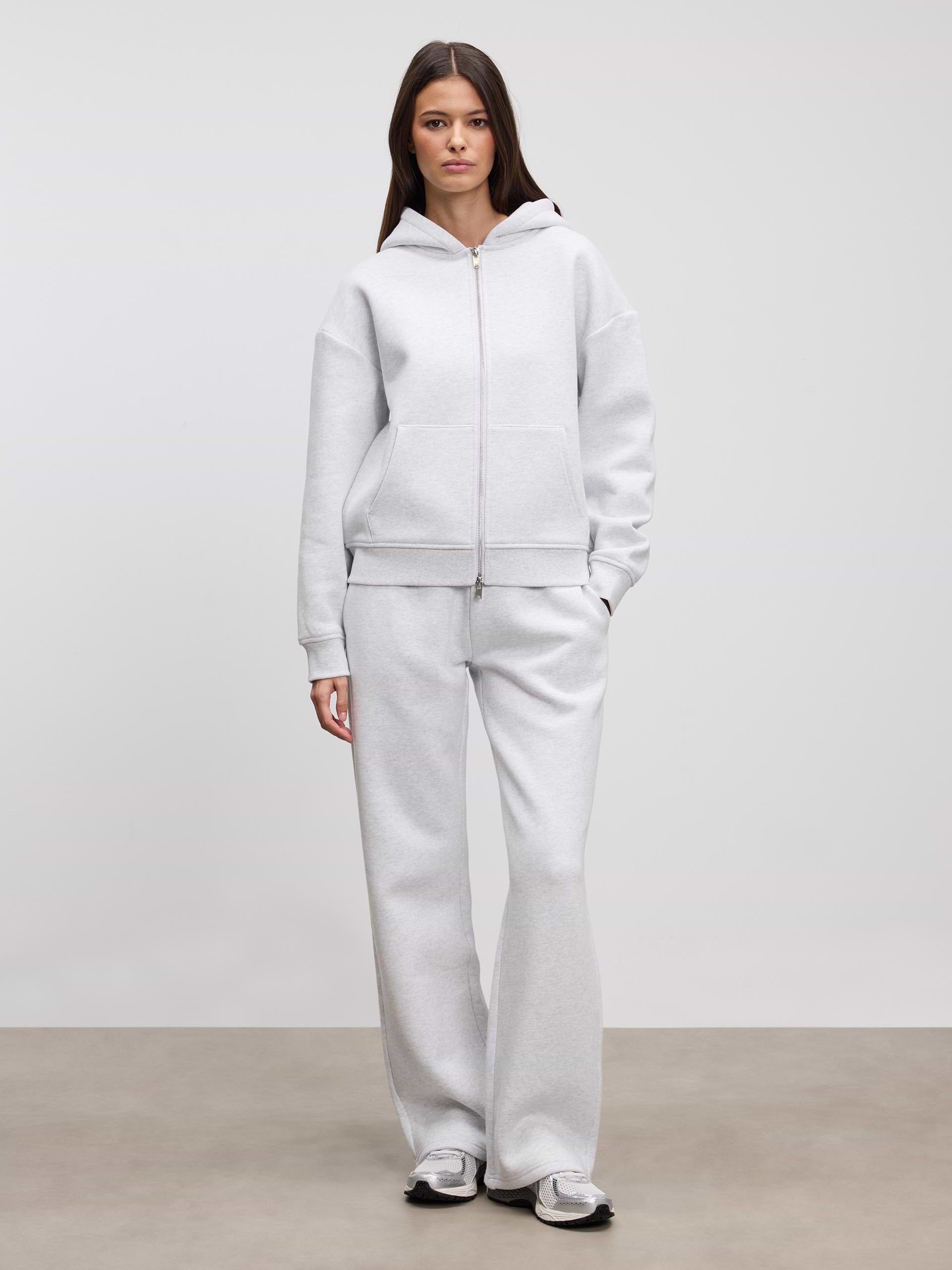 Womens Relaxed Straight Leg Jogger in Marl Grey