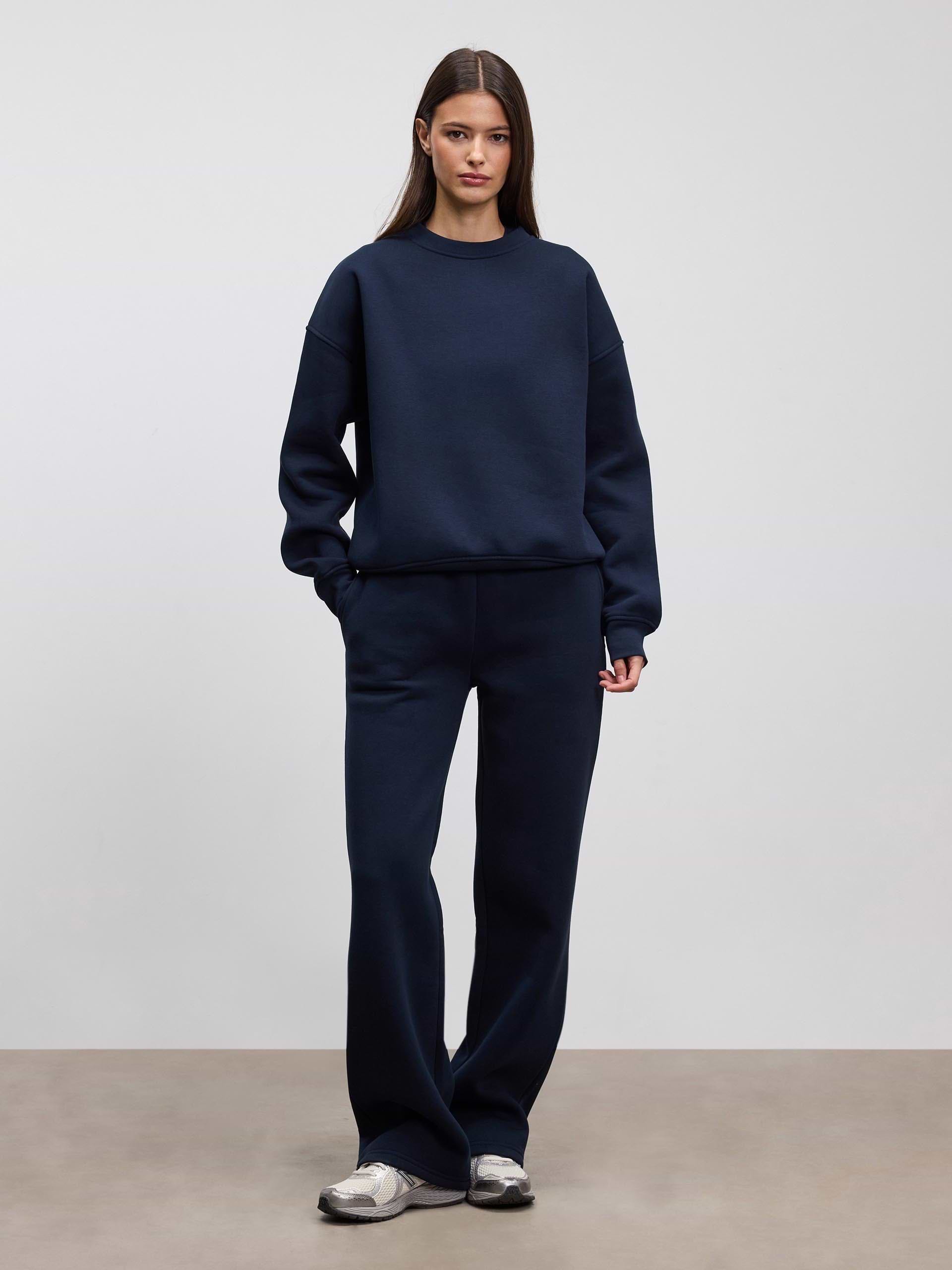 Womens Neoprene Straight Leg Jogger in Navy