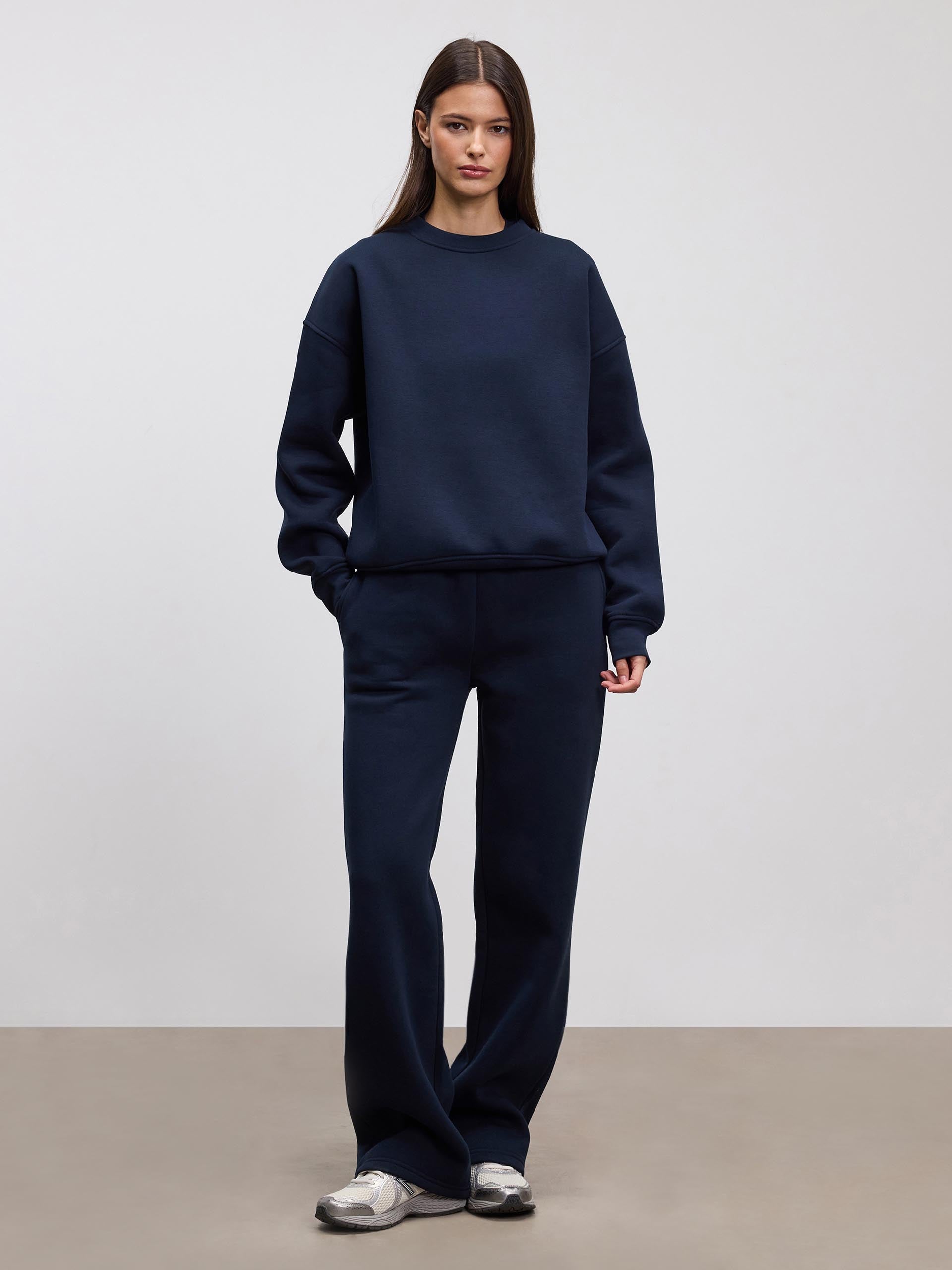 Womens Neoprene Sweatshirt in Navy