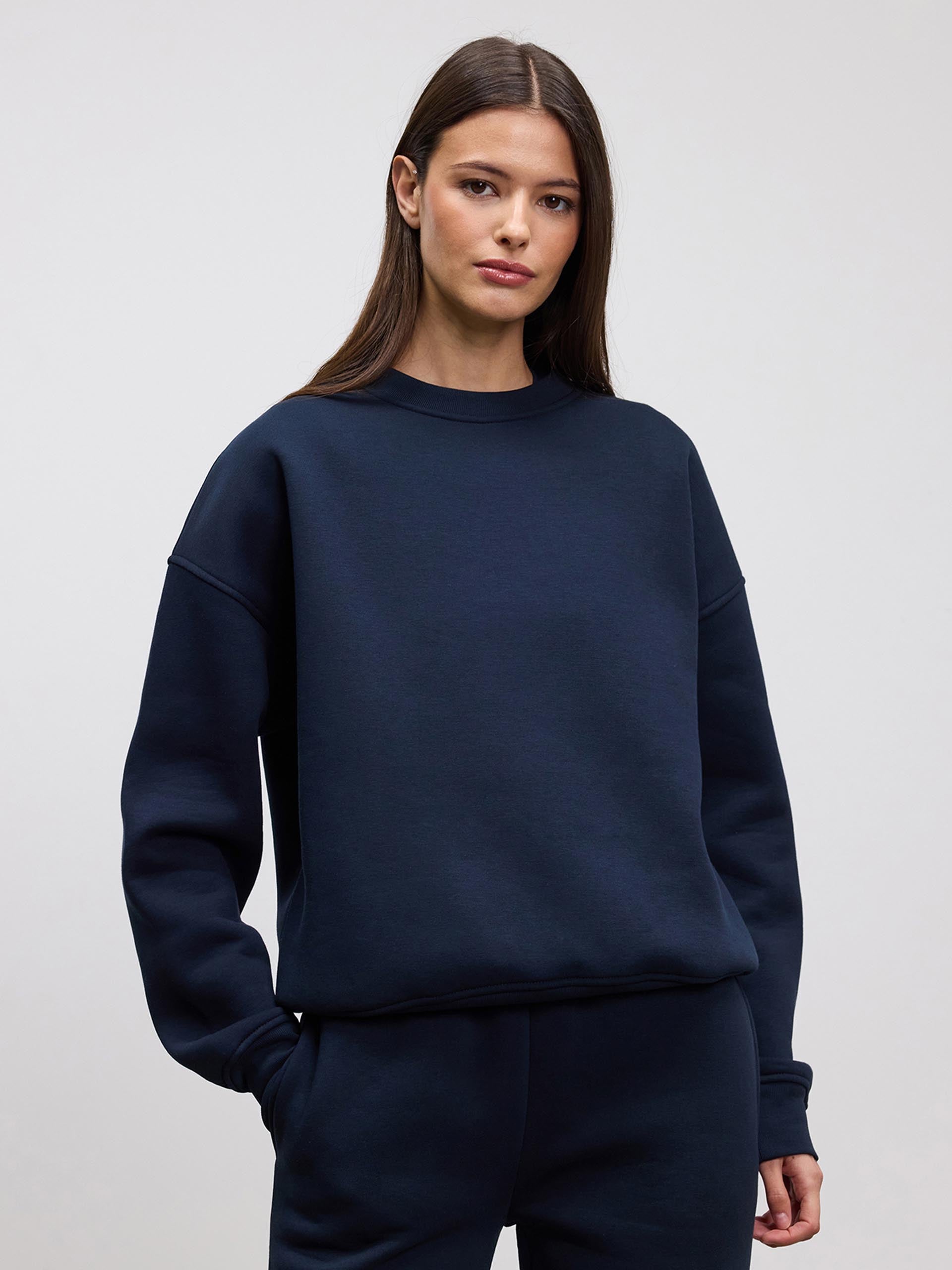 Womens Neoprene Sweatshirt in Navy