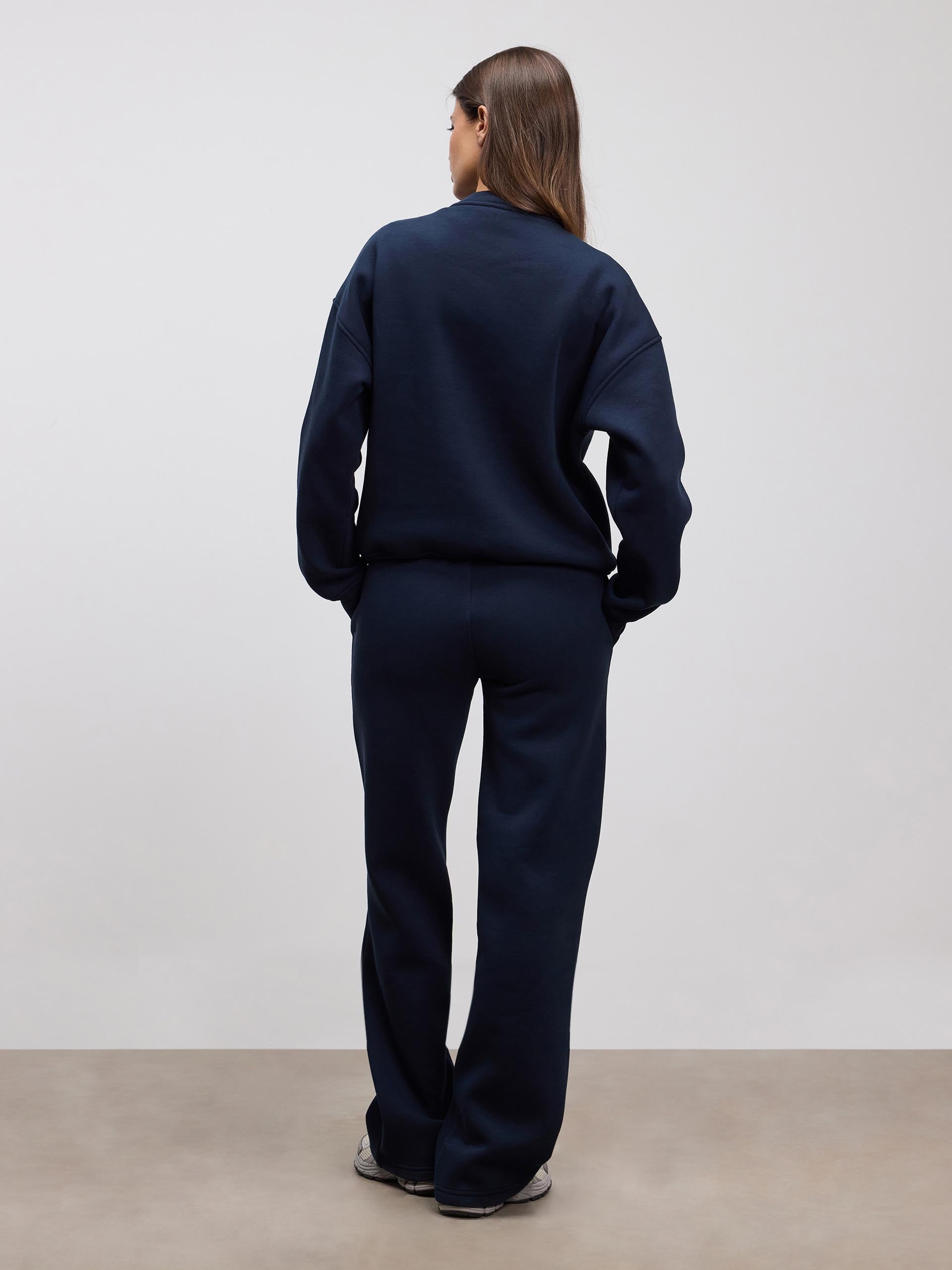 Womens Neoprene Straight Leg Jogger in Navy